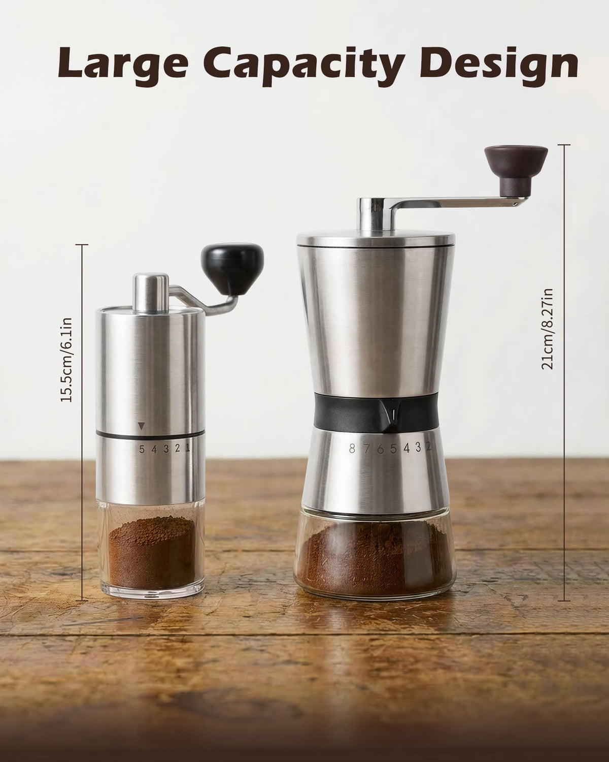 Manual Coffee Grinder with Handle Crank, Ceramic Burr J269