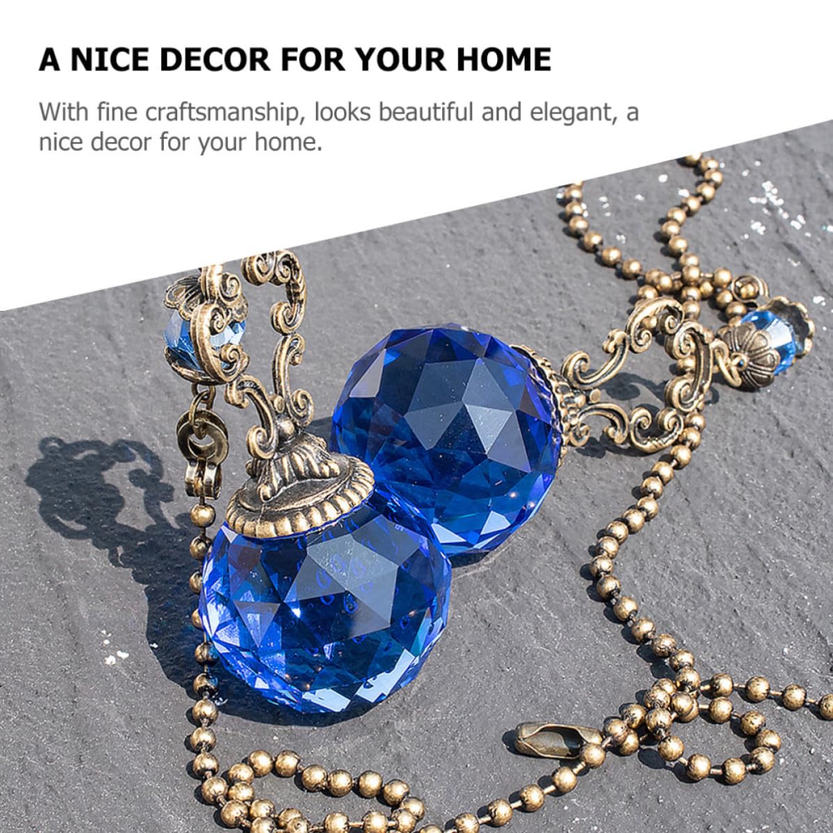 2pcs Crystal Ball Pull Chain Light Accessory I981291