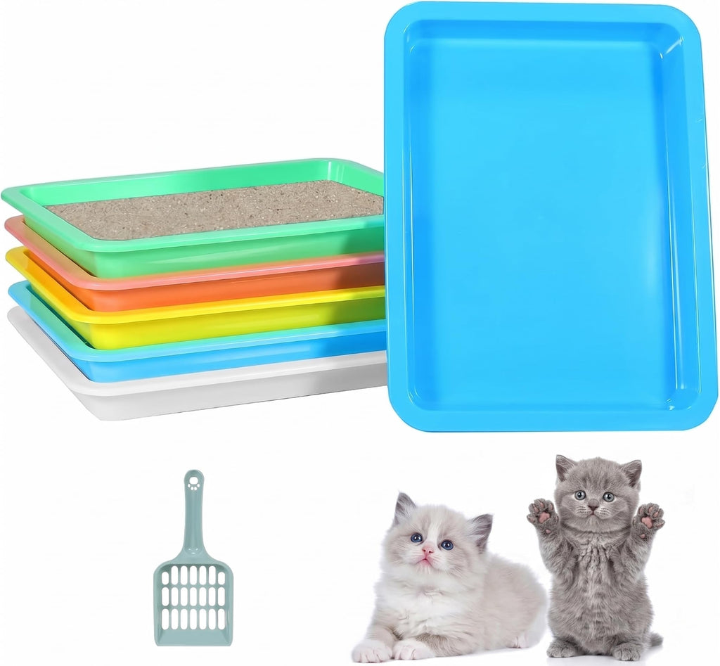 6 Pcs Low Entry Portable Litter Box with Scooper H429191