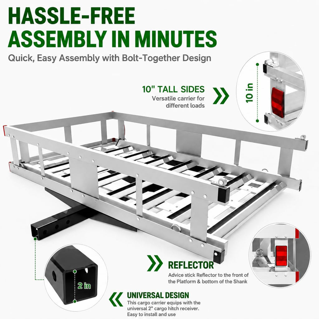 500 LBS Aluminum Hitch Cargo Carrier E828237