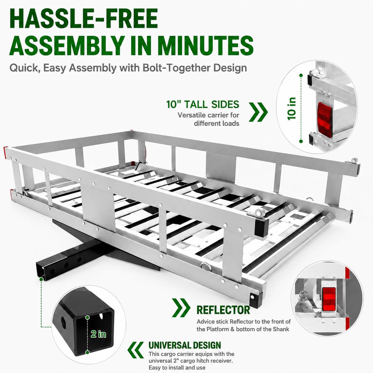 500 LBS Aluminum Hitch Cargo Carrier E828237