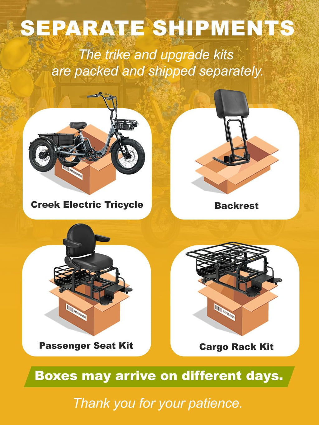 Folding Electric Tricycle for Adults 2 Seater 1000W 48V 15AH H540
