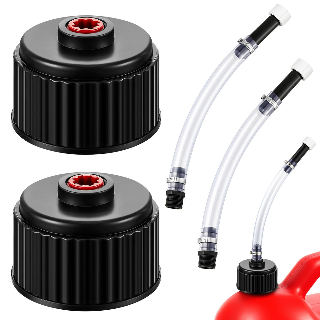 4 Pcs Fuel Jug Cap Replacement with Hose Kit A4222