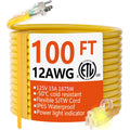 12/3 Gauge Heavy Duty Outdoor Extension Cord 100 FT Waterproof D500833