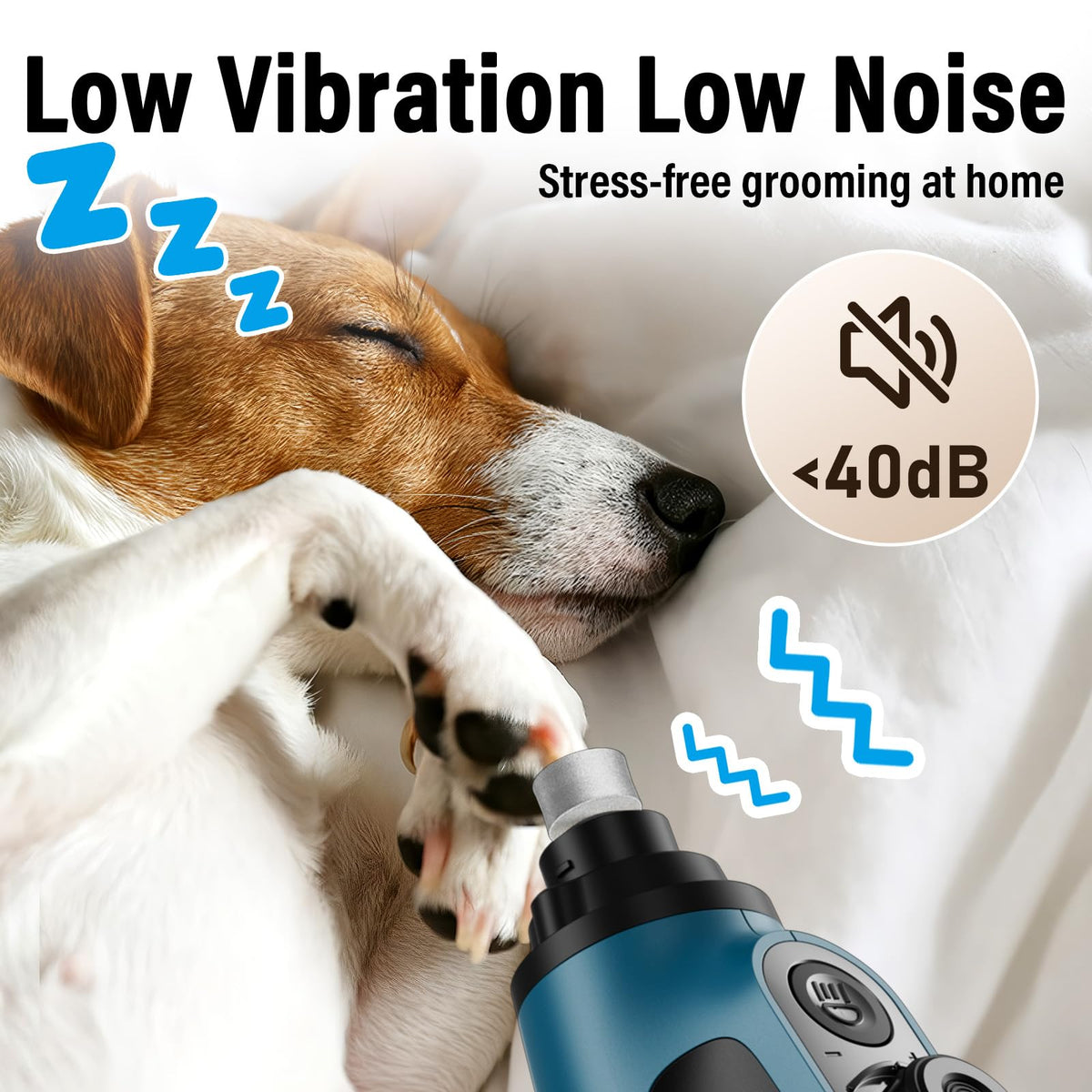 Dog Nail Grinder with 2 LED Lights Rechargeable D4471