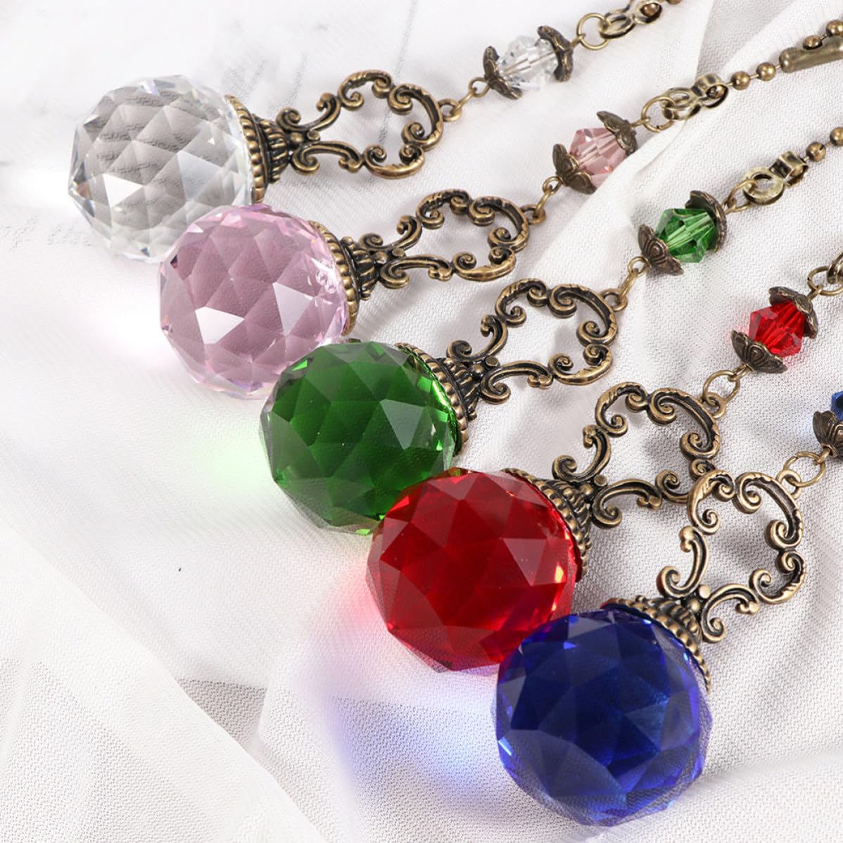 2pcs Crystal Ball Pull Chain Light Accessory I981291