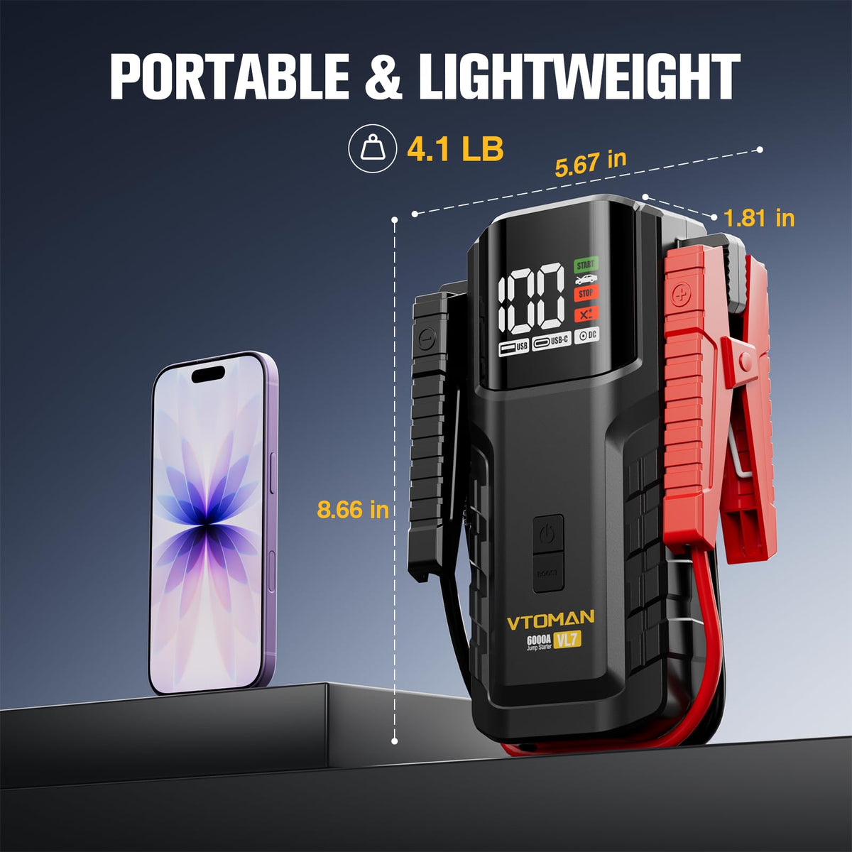 6000A LiFePO4 Portable Jump Starter V28469