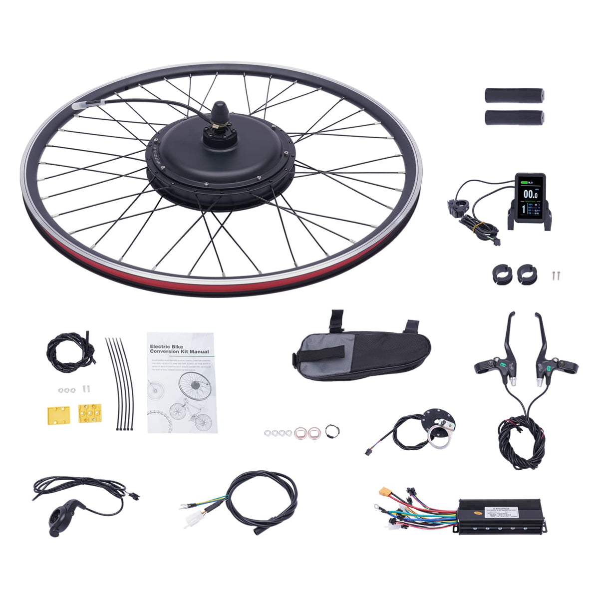 48V 1000W E-Bike Conversion Kit with Display Brushless Gearless Motor I987