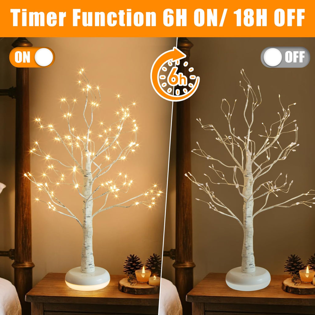 Birch Tree with Lights L46912