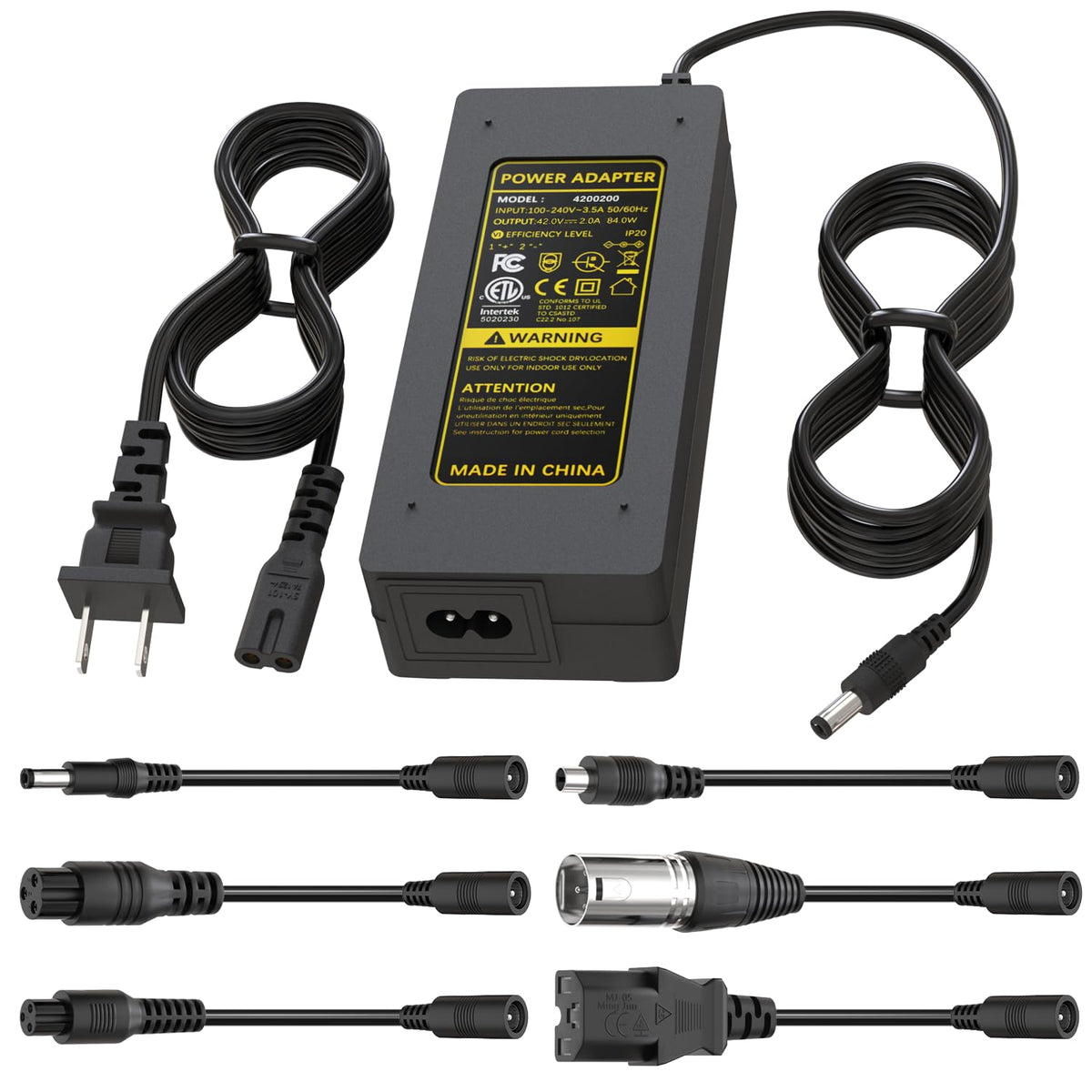 42V 2A Electric Scooter Charger with 7 Plugs A5922