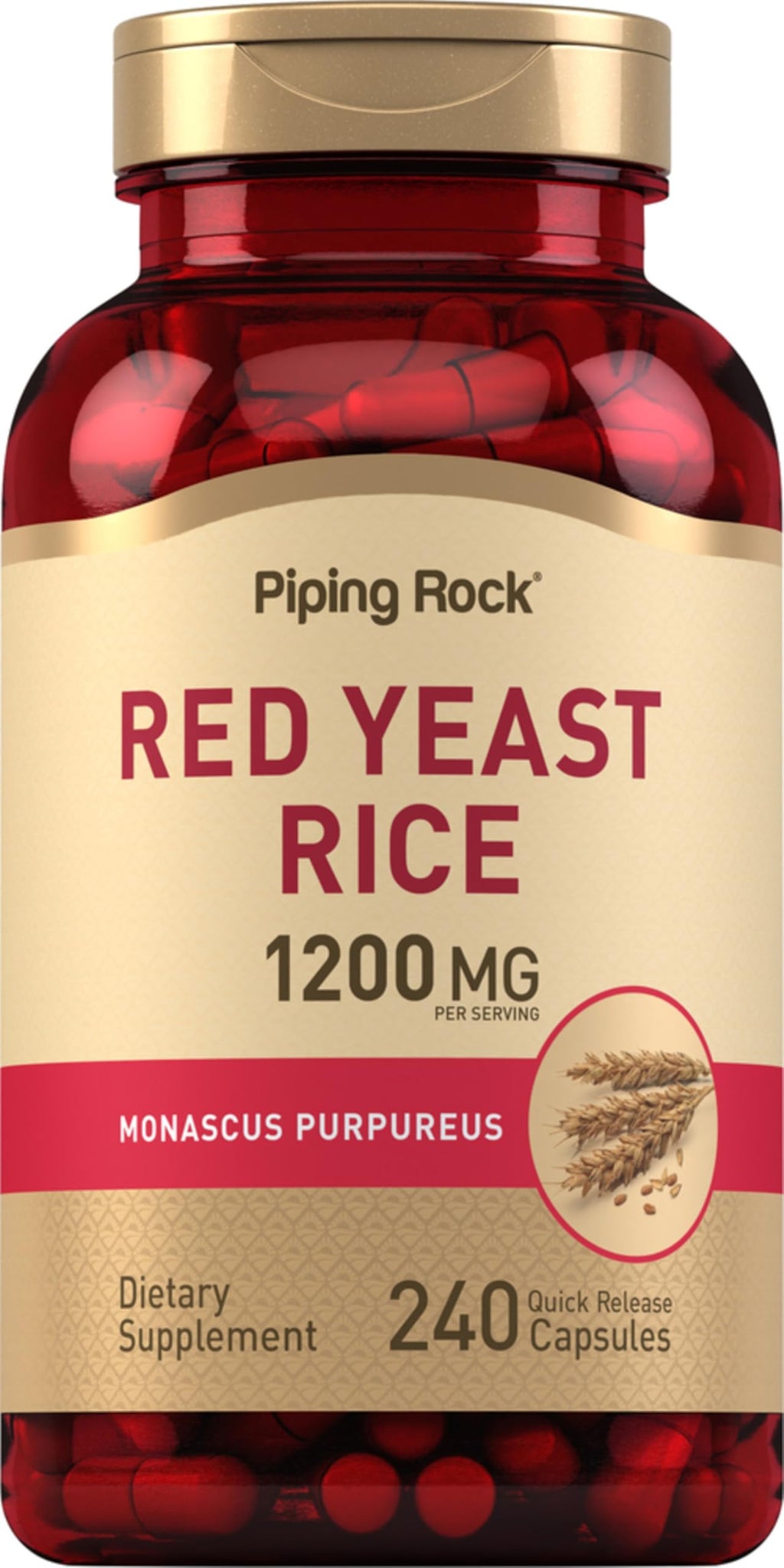 Red Yeast Rice 1200 mg 240 Capsules E7579