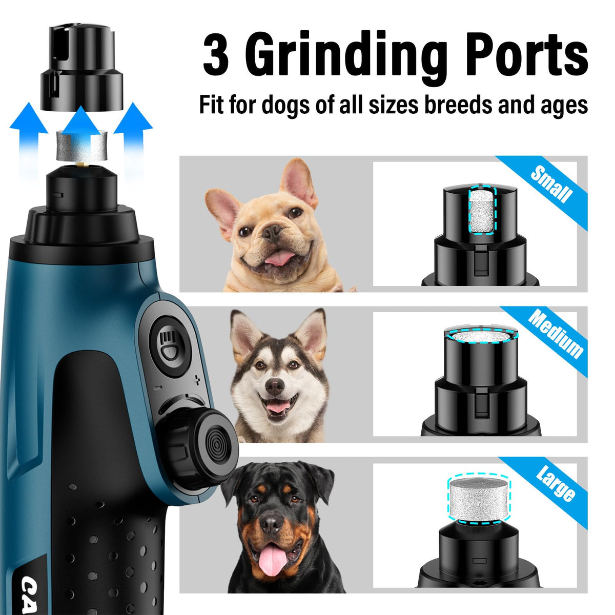 Dog Nail Grinder with 2 LED Lights Rechargeable D4471