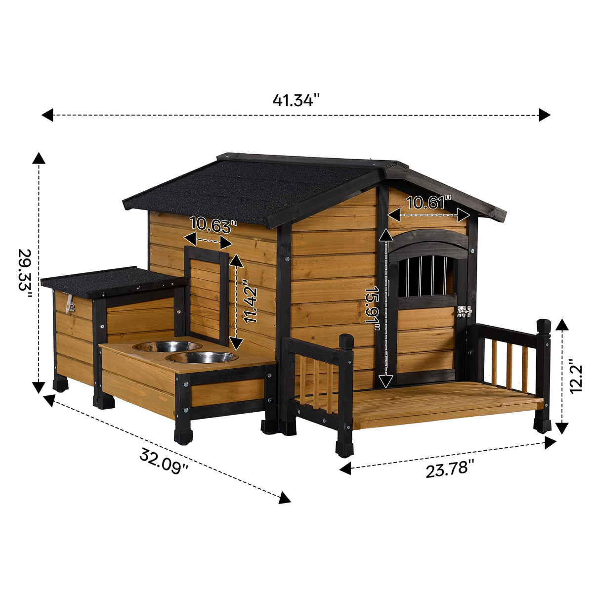 Large Wooden 2-Tier Rabbit Cage with Waterproof Roof K621
