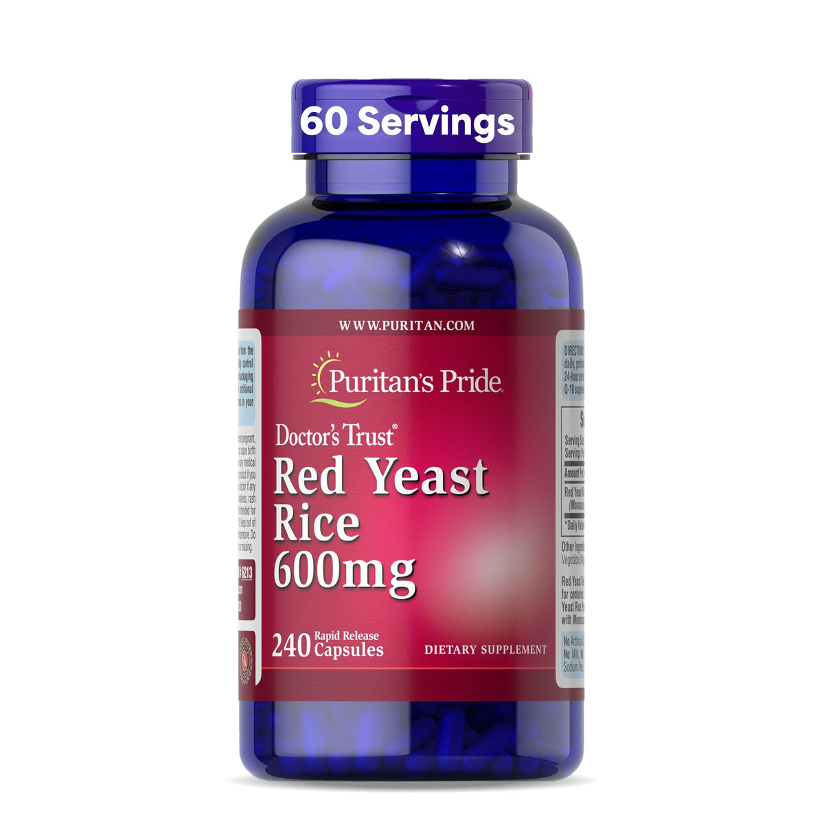 Red Yeast Rice 600mg 240 Capsules D9575