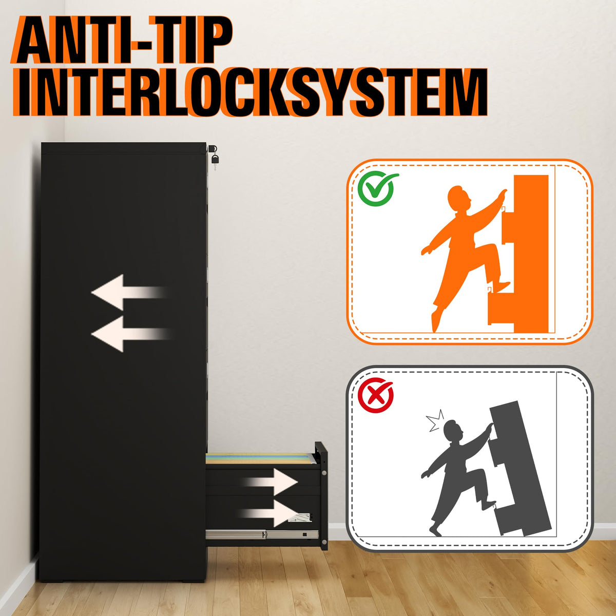 4 Drawer File Cabinet with Lock K595