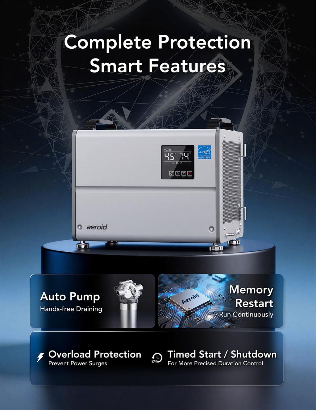 70 Pints Commercial Dehumidifier with Pump and Drain U68223