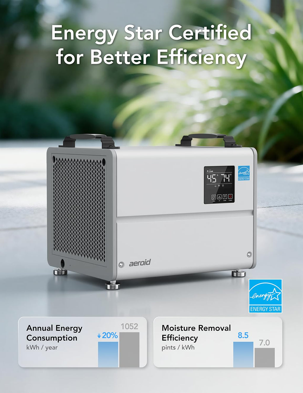 70 Pints Commercial Dehumidifier with Pump and Drain U68223