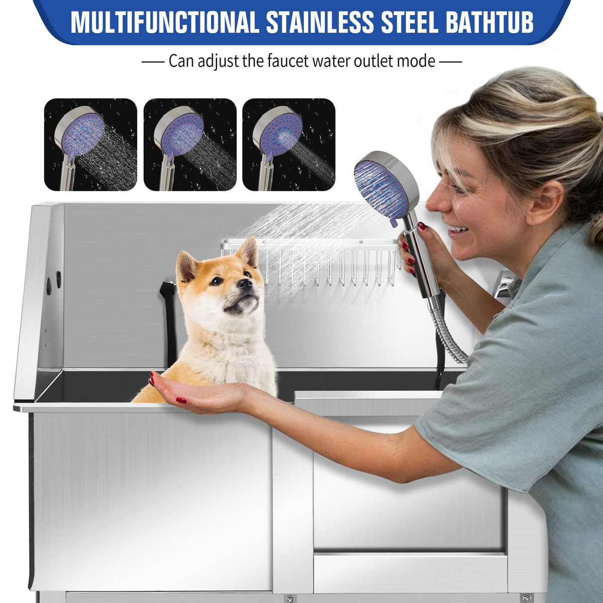 Stainless Steel Dog Washing Station Y563