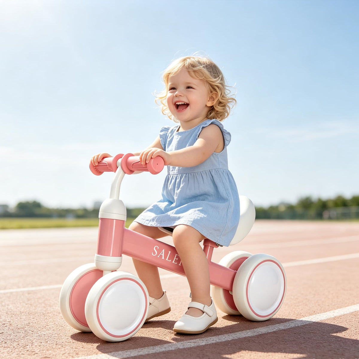 12-36 Month Baby Balance Bike with 4 Wheels & Soft Seat V943297