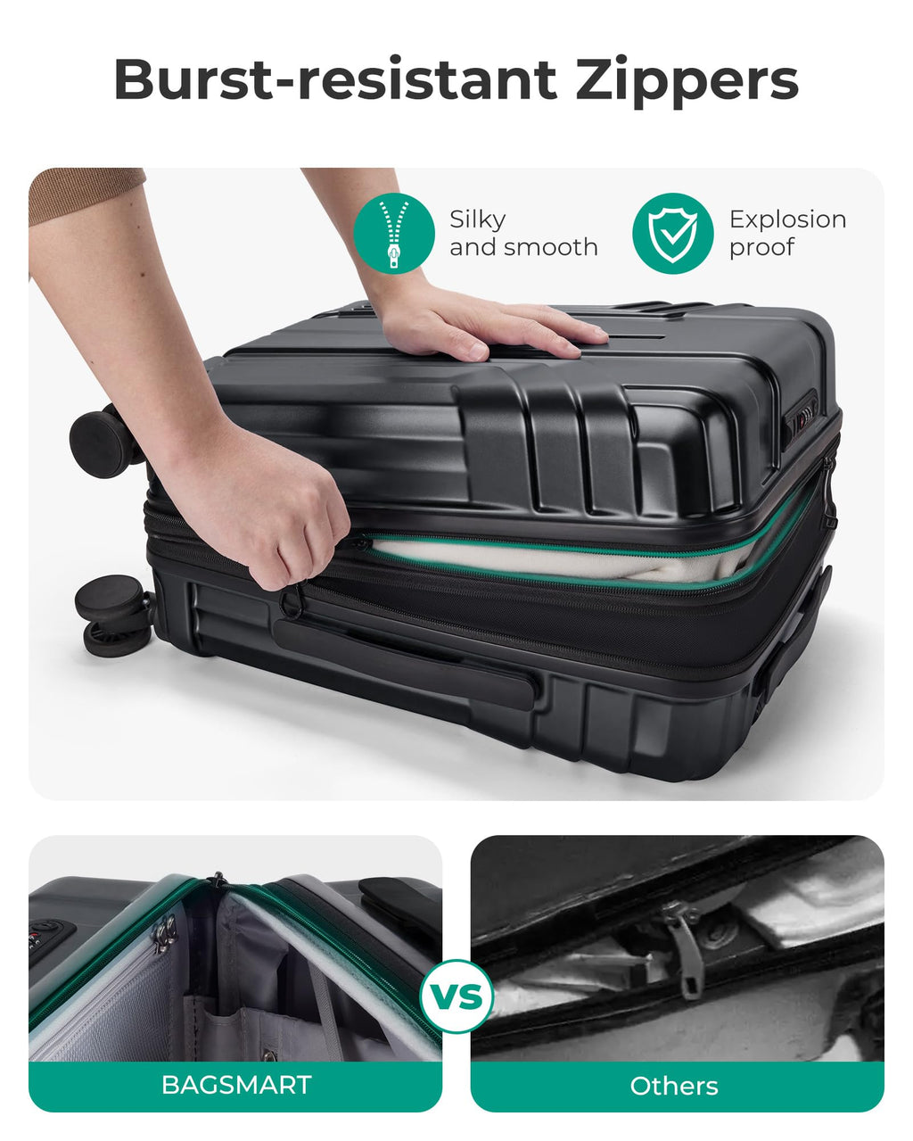Expandable Carry On Luggage 22x14x9 Black X91111