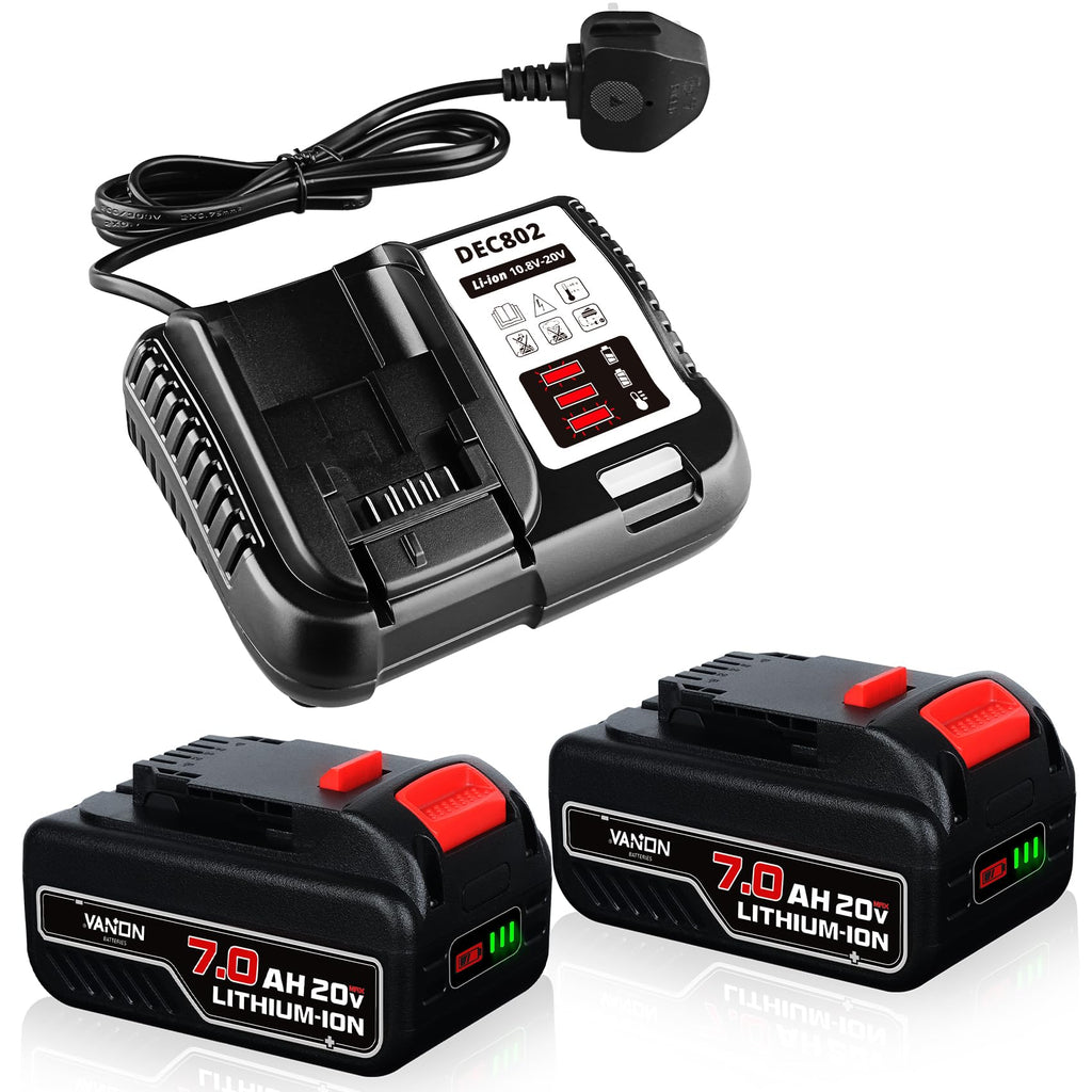 2Pack 7.0Ah 20Volt Li-ion Batteries and Charger F459701