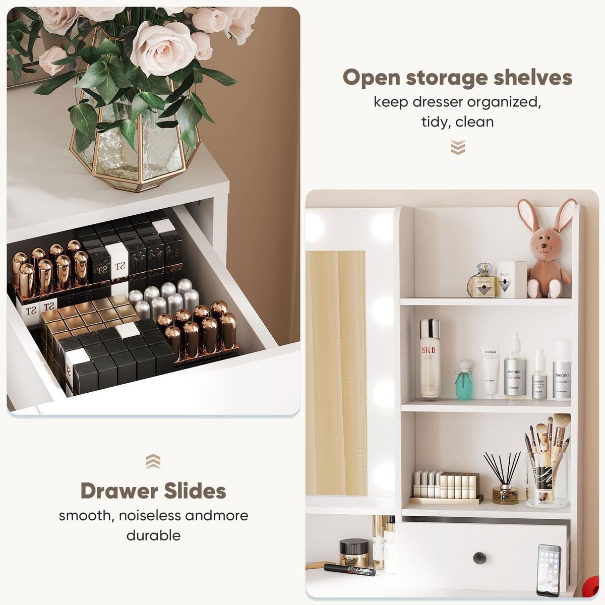 Makeup Vanity Desk with Mirror and Lights I28485