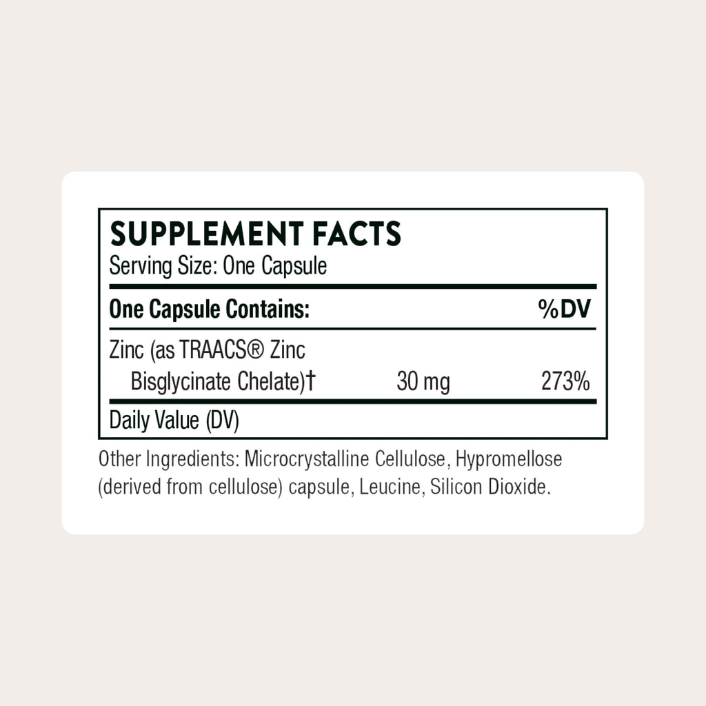 Zinc Bisglycinate 30 mg 60 Capsules N940903