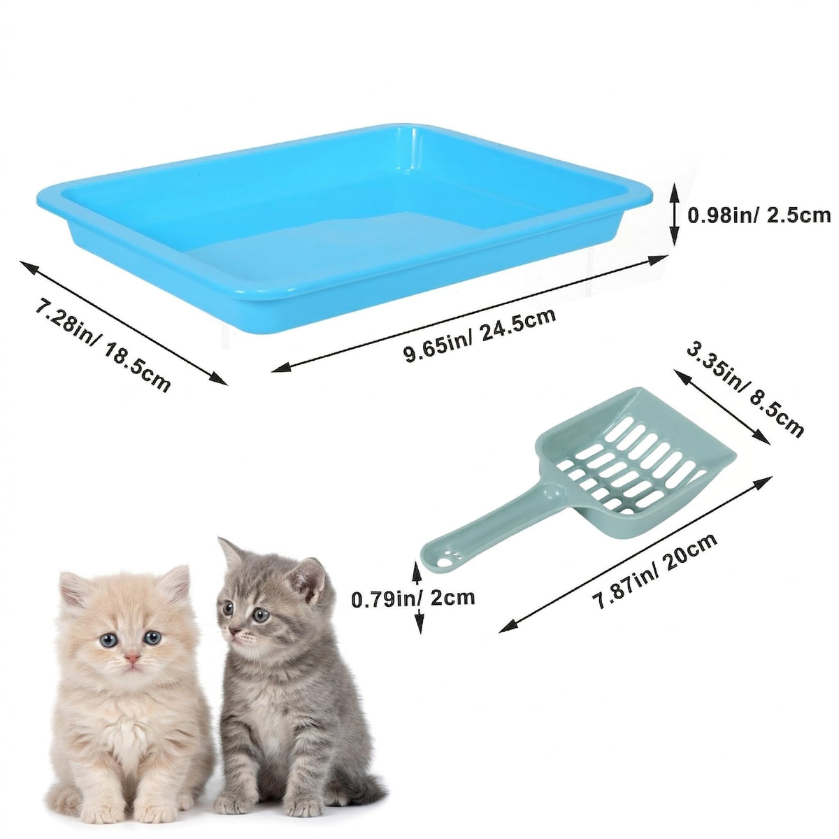 6 Pcs Low Entry Portable Litter Box with Scooper H429191