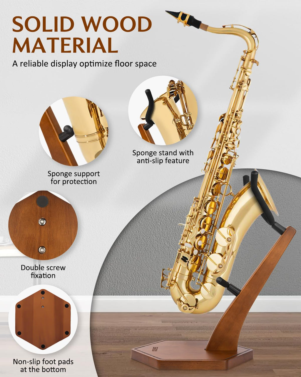 Wooden Saxophone Stand Y22247