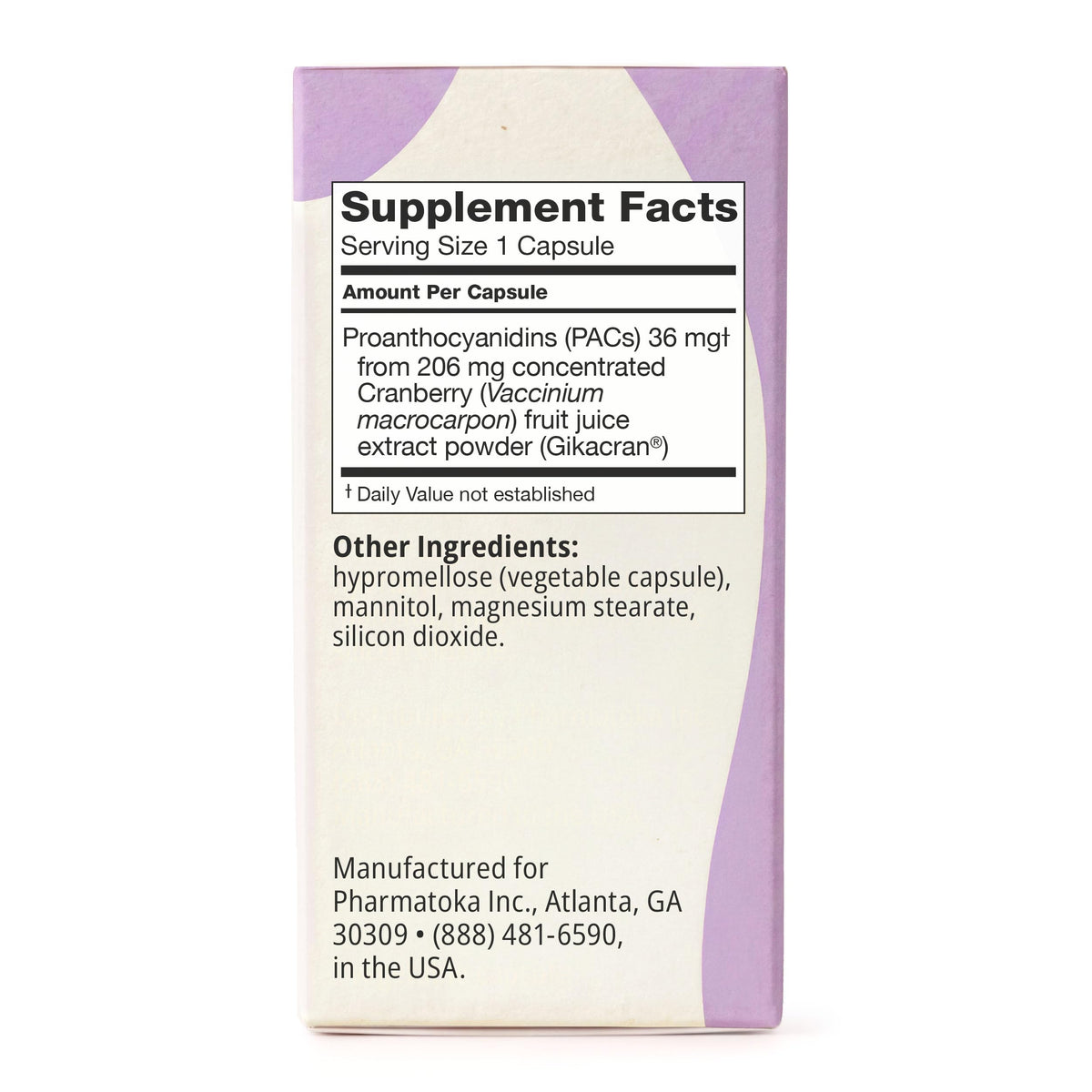 36mg Soluble Bioactive PACs Cranberry Extract 30ct D7496