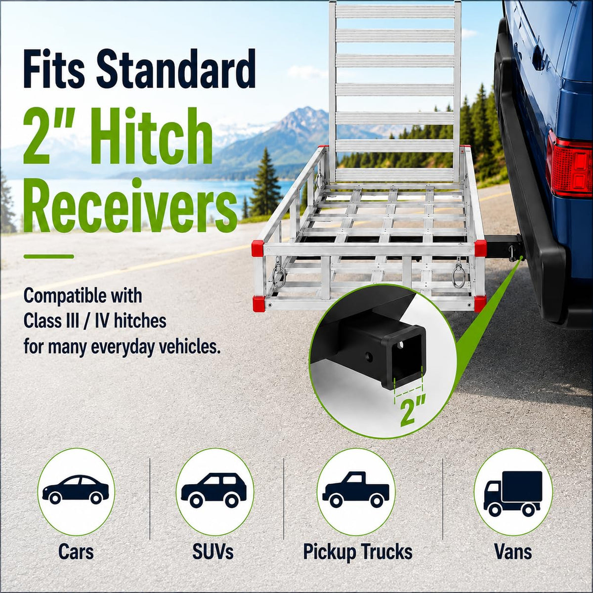500 LBS Aluminum Hitch Cargo Carrier E828237