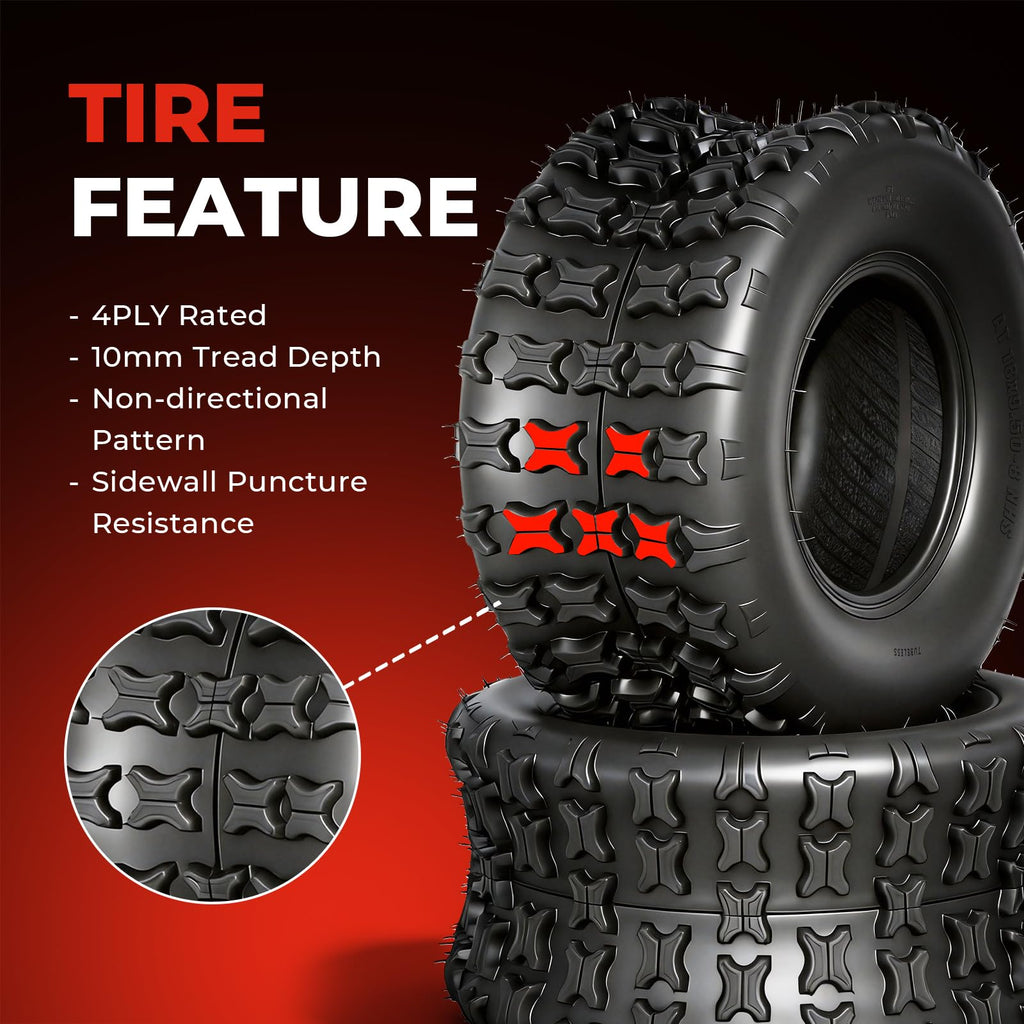 Set of 2 18x9.5-8 Tubeless All-Terrain Tires L305717
