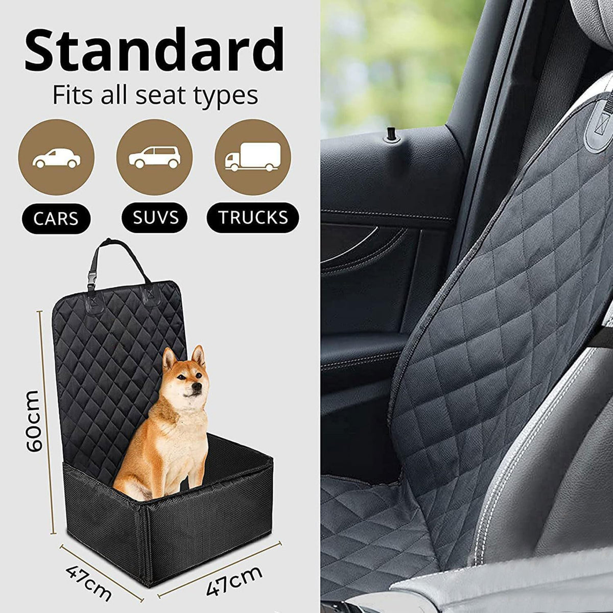 Waterproof 2-in-1 Pet Booster Seat Dog Car Seat Protector O8664