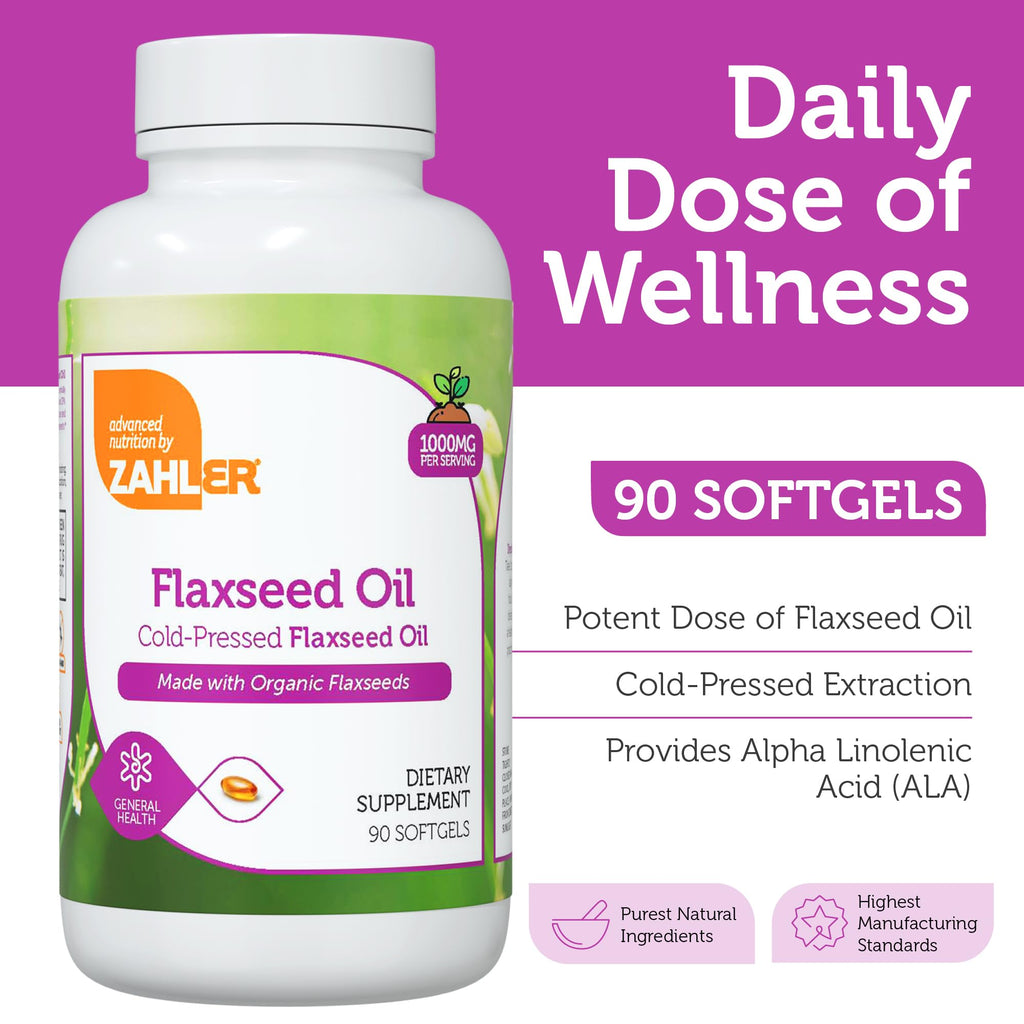 Organic Flaxseed Oil 1000mg Softgels 90 Count B431