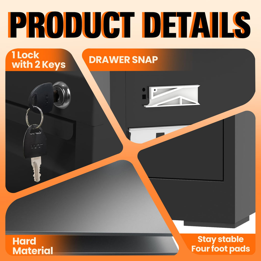 4 Drawer File Cabinet with Lock K595