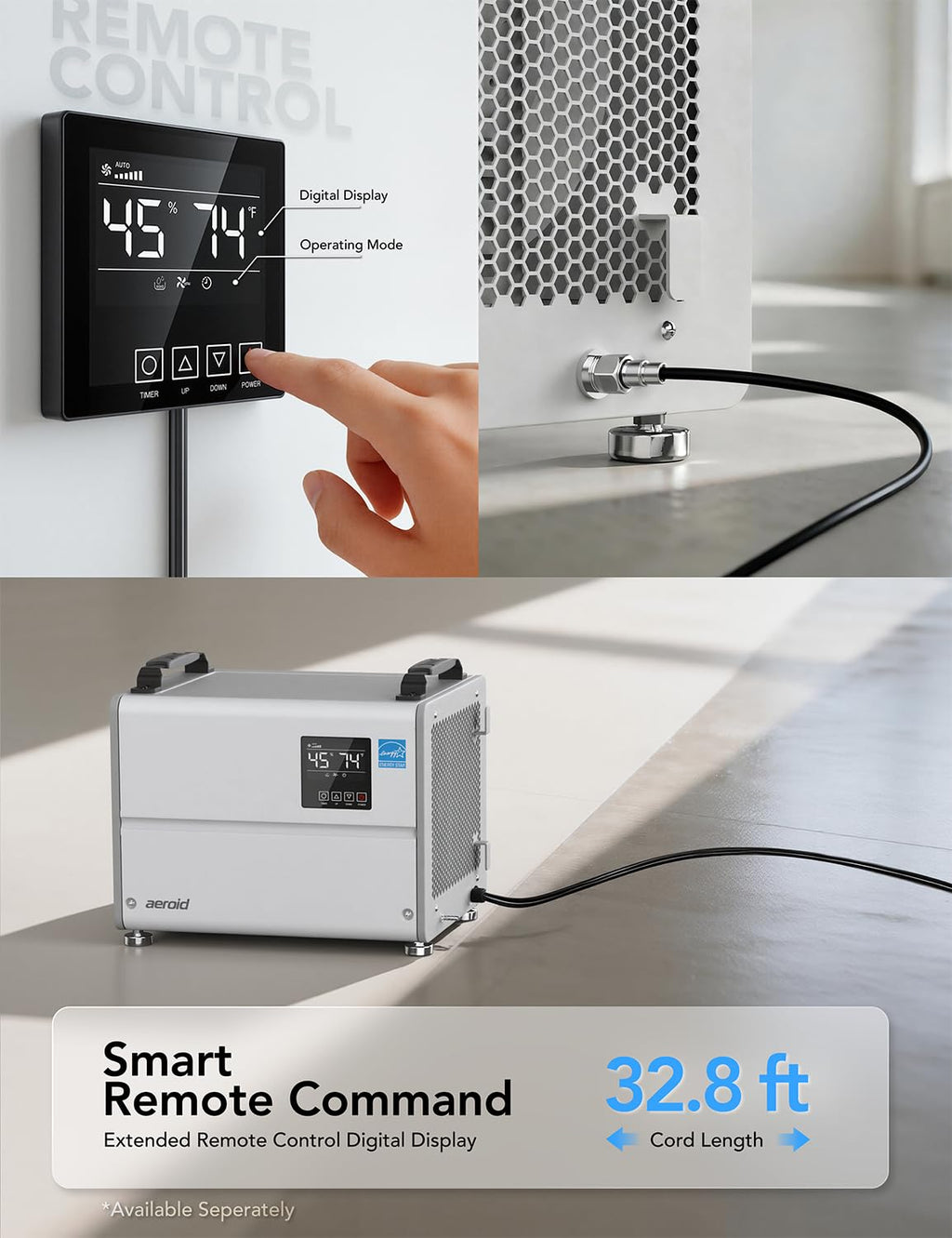 70 Pints Commercial Dehumidifier with Pump and Drain U68223