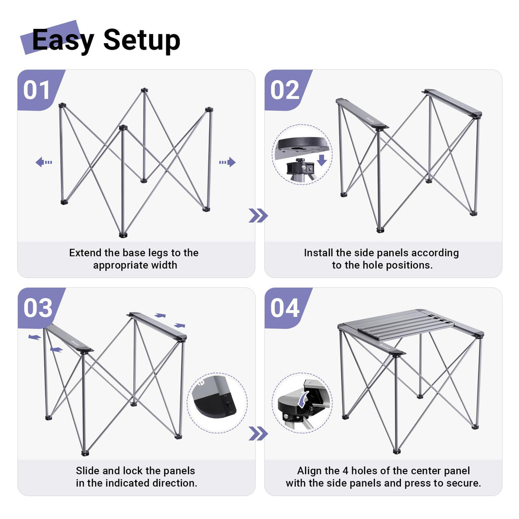Camping Square Folding Aluminum Table A5141