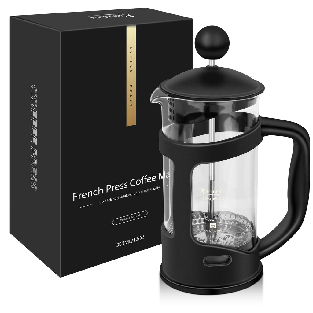 Mini French Press Coffee Maker, 1 Cup, 12oz, Stainless Steel Filter L1397