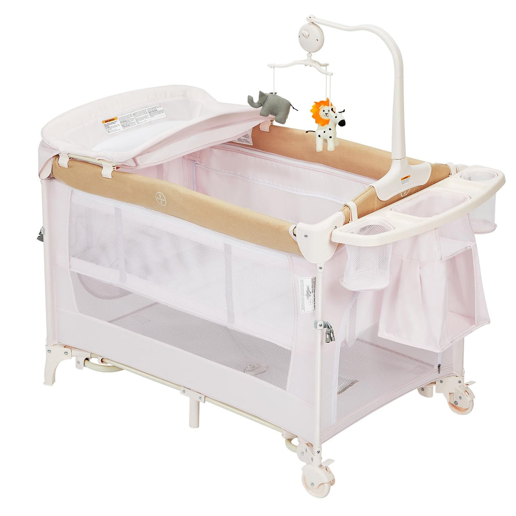 4 in 1 Pack and Play with Bassinet, Changing Table, Playpen and Carry Bag S123