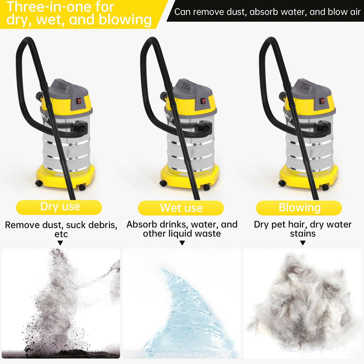 10 Gallon 8 Peak Hp Wet/Dry Shop Vacuum with Attachments K174