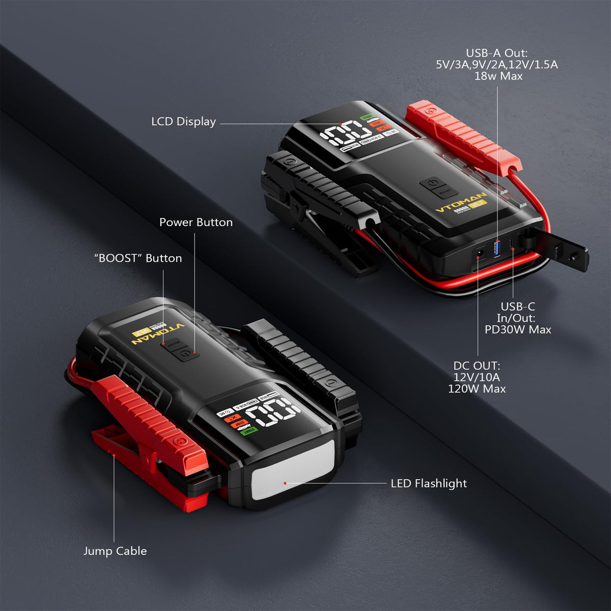 6000A LiFePO4 Portable Jump Starter V28469