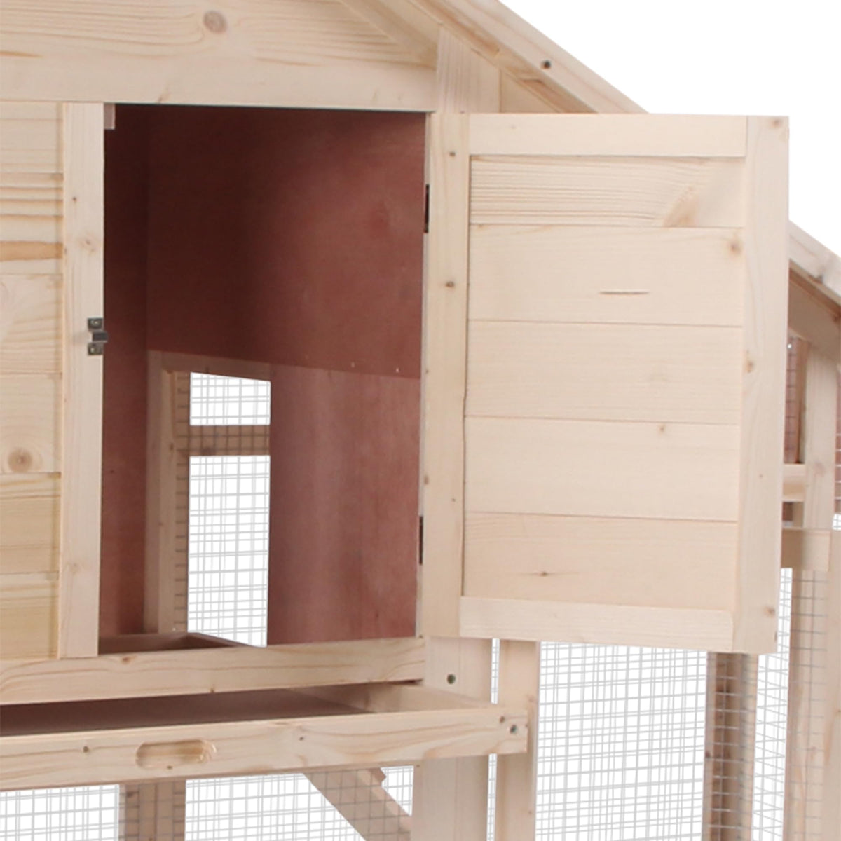 55" 2-Tier Wooden Rabbit Hutch with Ramp W966