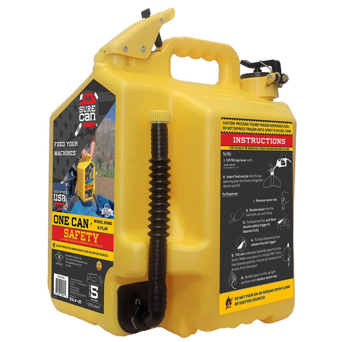 5 Gallon Self-Venting Safety Can with Rotating Spout P4548