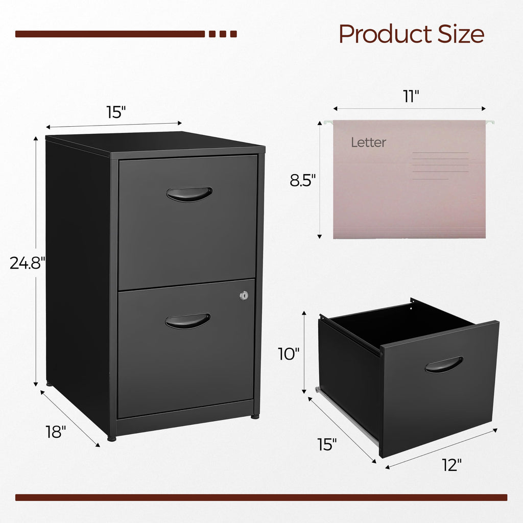 2 Drawer Metal File Cabinet with Lock K7867