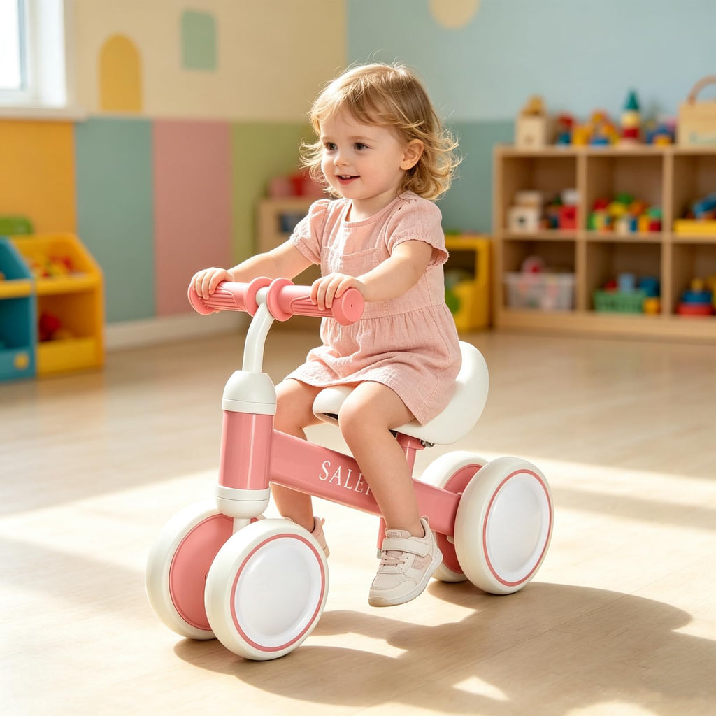 12-36 Month Baby Balance Bike with 4 Wheels & Soft Seat V943297