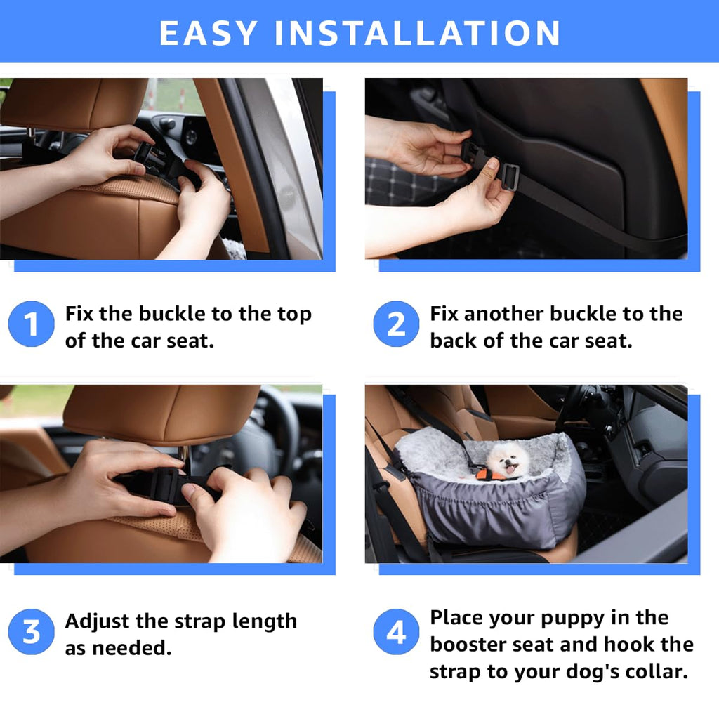 Washable Dog Car Seat with Storage Pockets U245