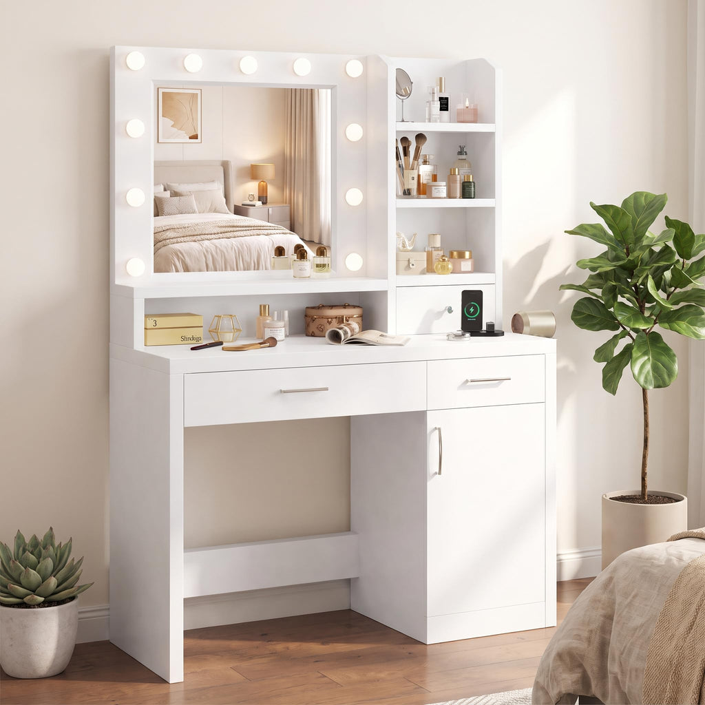 Makeup Vanity Desk with Mirror and Lights I28485