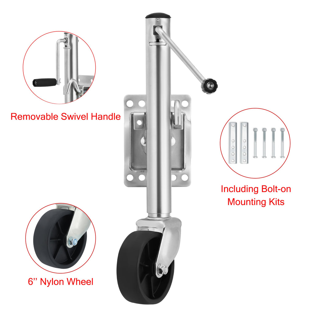 1200 lbs Boat Trailer Jack with 6 Inch Wheel F430