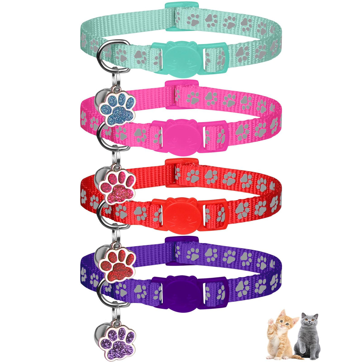 Breakaway Cat Collars with Bells 4PCS O772