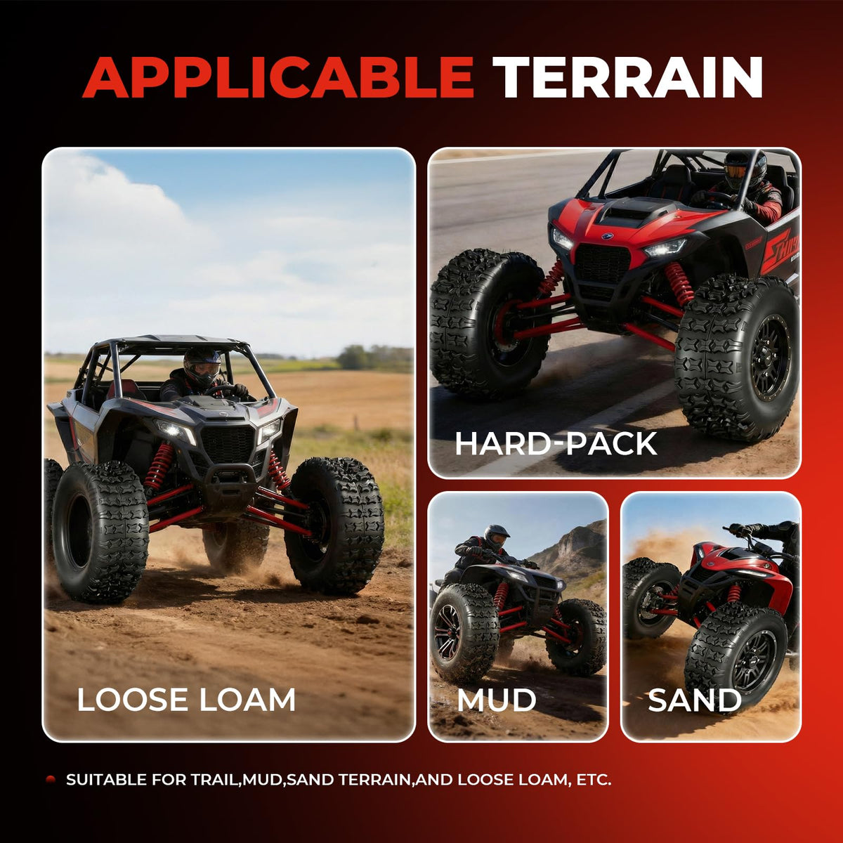 Set of 2 18x9.5-8 Tubeless All-Terrain Tires L305717